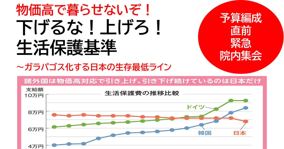 12月4日に予算編成直前 緊急院内集会を開催します|いのちのとりで裁判全国アクション